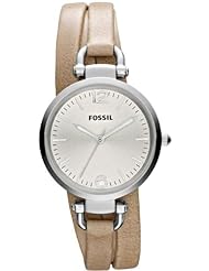 Fossil Georgia Silver Dial Sand Leather Ladies Watch ES3197