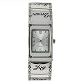 Women's Bangle "Dream, Joy, Peace" Cuff Watch ? Silvertone
