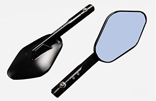 Xseries Auto CNC Motorcycle Side Mirrors Blu-Ray Anti-glare Anti-dazzling Rear View Mirrors Scooter ATV EV for Harley Kawasaki Z250,Z75,Z800，Z1000,ZR800，ZRX1200 (Black)