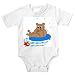 Onesie with raft, swimming, pool, innertube, bear, swim