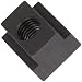 Grade 8 1018 Cold Rolled Steel Tapped Through T-Slot Nut, Black Oxide Finish, UNC 2B Threads, 1/2"-13 Thread Size, 1-1/8" Width Across Flats, 3/4" Height, 11/16" Table Slot, Pack Of 5