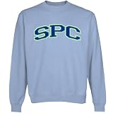 NCAA Saint Peter's Peacocks Arch Applique Crew Neck Fleece Sweatshirt - Light Blue