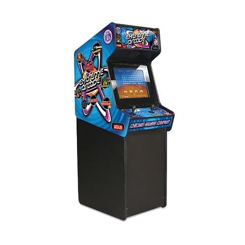 Used maybe 10 times bought new last nov.# the intuitive menu allows player to find favorite games fast# choose from 50 legendary games including Asteroids�, BattleZone�, Berzerk�, Centipede�, Elevator Action�, Food Fight, Jungle Hunt�, Lunar Landing, Millipede�, Space Invaders� and more# game instructions displayed at start of each game# cabinet measures 21 3/7\
