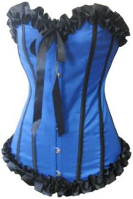 New Touching Sexy Burlesque Satin Ribbon Lace up Boned Intimate Bustier TOP