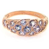 14K Rose Gold Ladies 15 Stone Tanzanite Band Ring - Finger Sizes 5 to 12 Available - Ideal for Special Birthday, Anniversary, Valentines Day or Mothers Day Gift