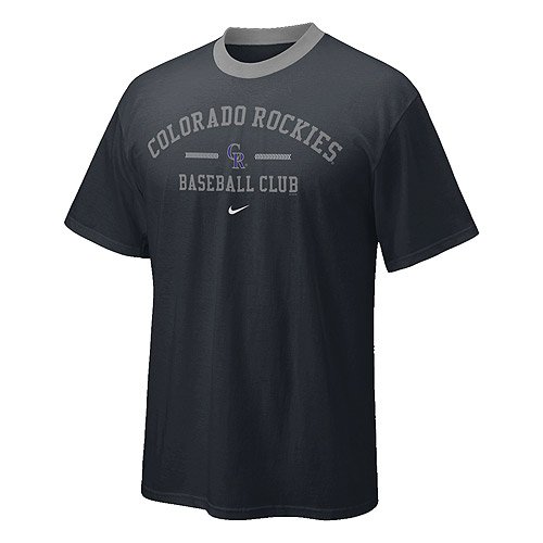 Buy Colorado Rockies Classic Arch Contrast Crew T-Shirt by Nike by Nike