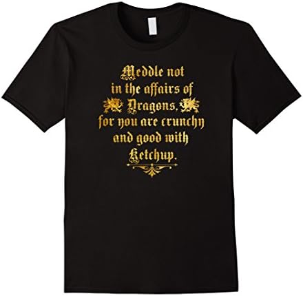 Men's Premium MEDDLE NOT IN THE AFFAIRS OF DRAGONS Funny T-shirt XL Black