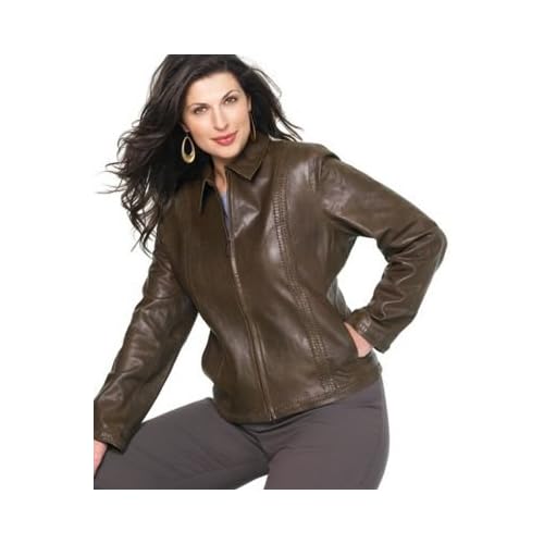 Jones New York Woman Weathered Leather Jacket