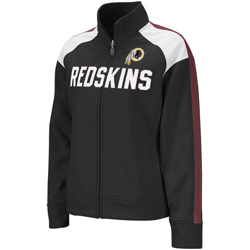 Reebok Washington Redskins Ladies Black Bonded Full Zip Track Jacket (Small)