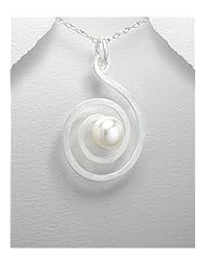 Fresh Water Pearls Pendant Necklace In 92.5 Sterling Silver