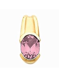 18K Yellow Gold Oval Cut Pink Sapphire Pendant -- LIFETIME WARRANTY