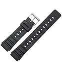 Marburger Uhrband: Kunststoff - 20 mm - schwarz Dess. 3 - silberfarbige Schließe