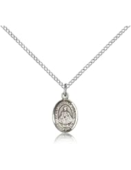 Free Engraving Included Medal- Sterling Silver Infant of Prague Pendant 1/2 x 1/4" 9207SS--w/18" Chain & Box Unusual & Specialty Children/Schools
