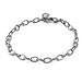 CHARM IT! Silvertone Single Link Chain Bracelet