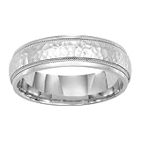 Platinum Men's Hammered Wedding Band