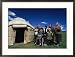 Krygz Family Portrait Outside Summer Yurt, Outside of Kochkor, Kyrgyzstan Framed Art Poster Print by Anthony Plummer, 29x21