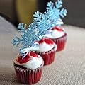 10Pcs Christmas Snowflake Cupcake Topper Cake Party Decoration^.