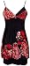 Watercolor Roses Red and Black Bubble Mini Dress