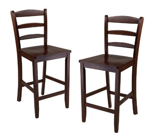 Winsome 24-Inch Counter Ladder Back Stool, Set of 2