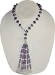 Y Necklace Sterling Silver Multi Gemstone Beads Jewelry 15.5 inches