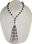 Y Necklace Silver Multi Gemstone Beads Jewelry 15.5 Inches