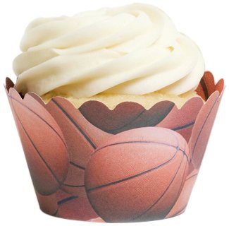 Dress My Cupcake Basketball Cupcake Wrappers Reversible, Set of 12