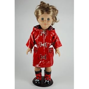 Ladybug Raincoat for 18 Inch Dolls Including the American Girl Line by