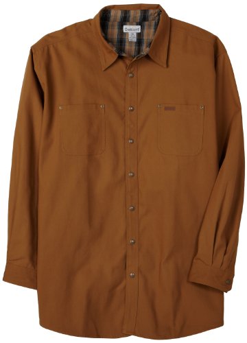 Carhartt Men's Canvas Shirt Jacket,Brown,Large Tall