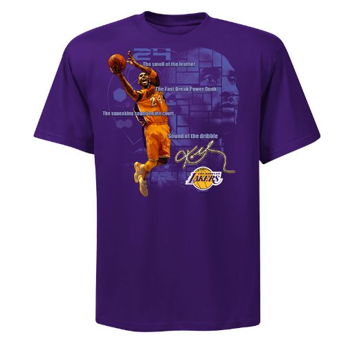 NBA Men's Los Angeles Lakers Kobe Bryant Sound of the Dribble Short Sleeve Basic Tee, Regal Purple, XX-Large