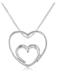 Sterling Silver "Me + You Love Thats True" Double Open Heart Pendant Necklace, 18"