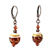 Earrings - E247 - Lampwork and Copper Beads ~ Swirl Flower Drop