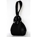 Clutch / Abendtasche mit Armschleife in Schwarz Satin