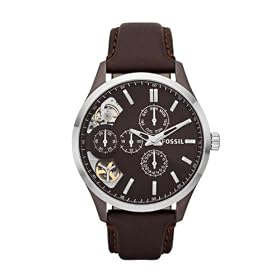 Fossil - ME1123 - Montre Homme - Quartz Analogique - Cadran Marron - Bracelet Cuir Marron