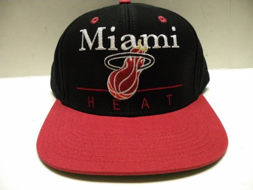 NBA Miami Heat Block Script Black 2 Tone Retro Snapback Cap