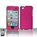 Premium Rubberized Snap-on Hard Crystal Front and Rear Case Cover for Apple iPod Touch 4G, 4th Generation, 4th Gen - hot pink compatible with 8GB / 32GB / 64GB