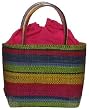 Colorful Straw / Beach / Shopper / Tote Handbag Fuchsia