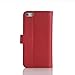 Leather Flip Wallet Stand Case Cover for Apple iPhone 5 5S (Red)