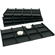 5 Black Faux Leather 12 Slot Pocket Watch Display Tray Inserts