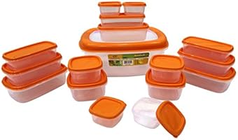 Princeware SF Packing Container, 17-Pieces, Orange