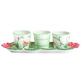 Fitz and Floyd Geranium Rabbit 4-Piece Server Set