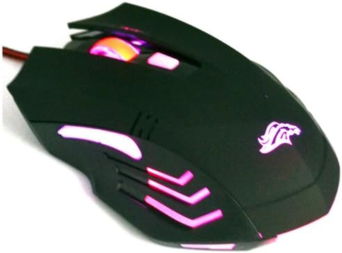 igloon Programmable 6D Gaming Mouse, Adjustable 800/1600/2400/3200 DPI Wired USB Gaming Mouse with 6 Programmable Buttons 3 Color LED Breathing lights, Omron Micro Switches, Compatible with Windows XP, Vista, Windows 7, 8, ME, 2000 and Mac OS