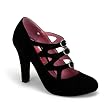 4 Inch Heel Sexy Strappy Oxford Shoe Closed Toe Pumps Black Velvet