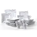 Domestic 924219 Kombiservice 30-teilig Apollon mit je 6 Tassen, Untertassen, Dessertteller, Teller tief und Teller flach