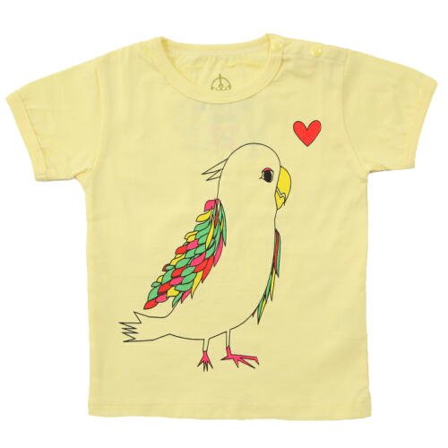 Mademoiselle papillon Love Bird Tee 【イエロー size:80】