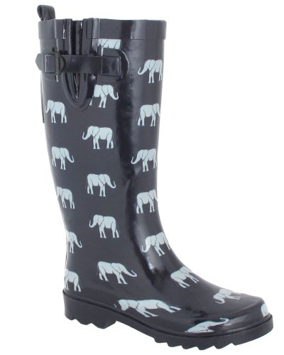 Capelli New York Shiny Elephant Parade Printed Ladies Rain Boot Navy Combo 10 product image
