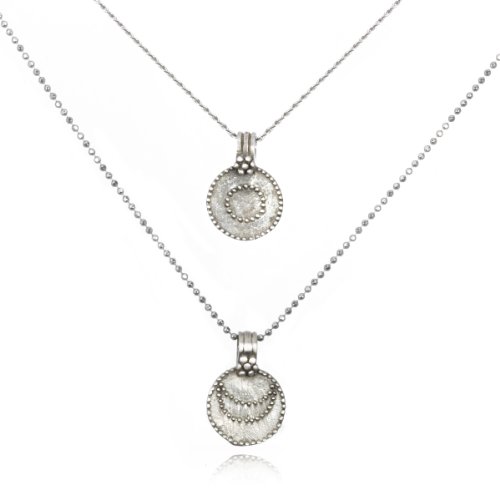 Satya Jewelry Silver Sun And Moon Necklace