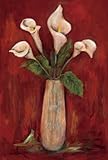 IMAGE OF Red Hot Callas Beautiful MUSEUM WRAP CANVAS Print with Added BRUSHSTROKES Joyce Combs 24x36
