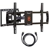 ECHOGEAR Full Motion Articulating TV Wall Mount Bracket for most 37-70 inch LED, LCD, OLED and Plasma Flat Screen TVs w/ VESA patterns up to 600 x 400 - 16" Extension - Includes 6' HDMI Cable - EGLF1-BK