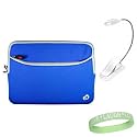 New Blue Amazon Kindle DX Carrying Sleeve With Extra Pocket + White Ebook Reader Light + Live*Laugh*Love Wrist Band!!! (Kindle DX Not Included)