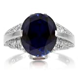 Shannon's Art Deco Faux Sapphire Ring - 7